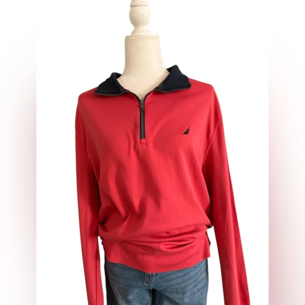 Red Quarter-Zip Pullover - Picture 3 of 3